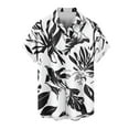 thumbnail image 1 of Deals SSAAVKUY Men's Short Sleeve Hawaiian Shirt Loose Fit, Floral Print Tropical Party Beach Button Down Aloha Shirt White L, 1 of 4