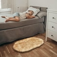 thumbnail image 1 of Soft Faux Sheepskin Fur Rug,Oval Small Sized Floor Area Shag Sofa Mat,Washable Non Slip Plush Rugs Carpet,Fluffy Rugs for Bedside Kitchen Living Room Home Decor, 1 of 7