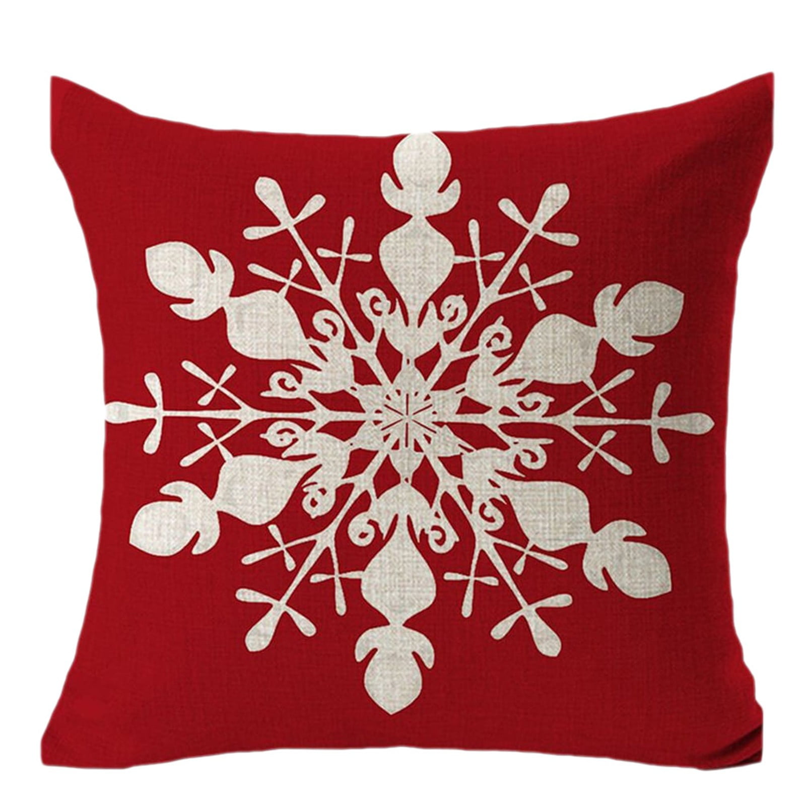 Deals of Today Merry Christmas Snowflake Tree Print Throw Pillow Cover