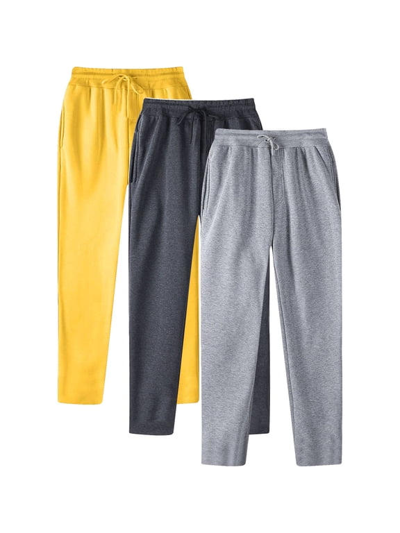 3 Pack Joggers for Men Stretch Sweatpants Lightweight Drawstring Active Athletic Workout Track Pants Casual Sweat Pants with Pockets