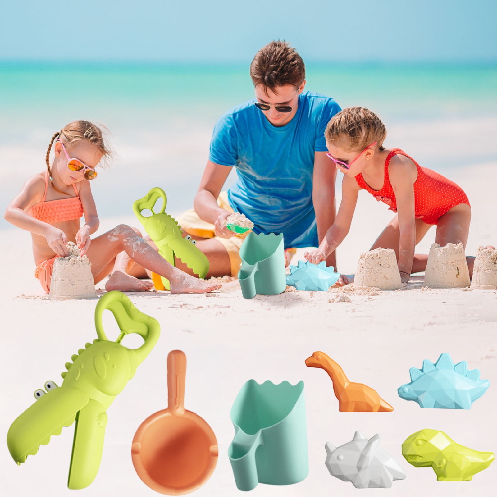 Deals Toys Under 5 Toys 7Pcs Biting Hand Clip Beach Toy Sand Set Sand