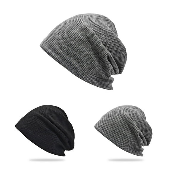 UTSJKR Summer Beanie for Men Slouchy Lightweight Chemo Cotton Hipster Fashion Hip-Hop Head Covering Adult Hats Gray