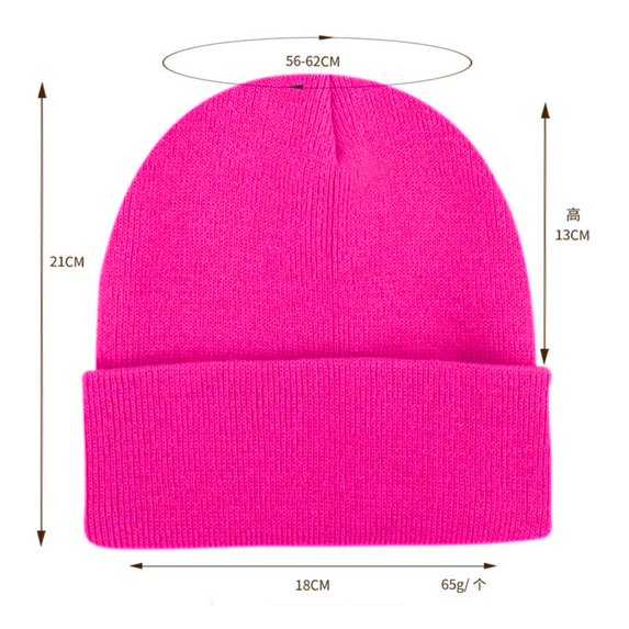 UTSJKR Winter Beanie Hats for Men Women, 2025 Winter Fashion Solid Color Warm Cozy Knitted Cuffed Skull Cap Pink