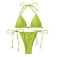thumbnail image 1 of Deals UTSJKR Women Two Piece Thong Bikini Set Summer Fashion Sexy Halter Triangle Swimsuit String Brazilian Bathing Suits Green M, 1 of 7