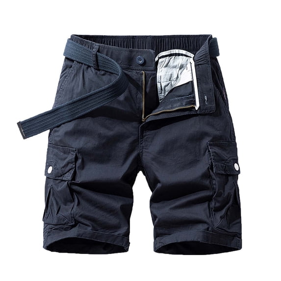 Mens Swimming Trunks Mens Trunks Ndbuld Men's Plus Size Cargo Shorts Multi-Pockets Relaxed Summer Beach Shorts Pants Dark Blue M