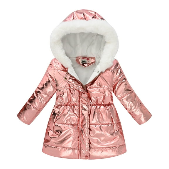 Ndbuld Winter Children Kid's Boy Girl Warm Hooded Winter Boys and Girls Waist Long Collar Hooded Jacket Cotton Coat 5 Years