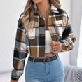 thumbnail image 1 of Up to EGNMCR Womens Cropped Jacket Stand Collar Long Sleeve Zip Up Shackets Bomber Jacket Coats with Pockets Fall Winter, 1 of 8