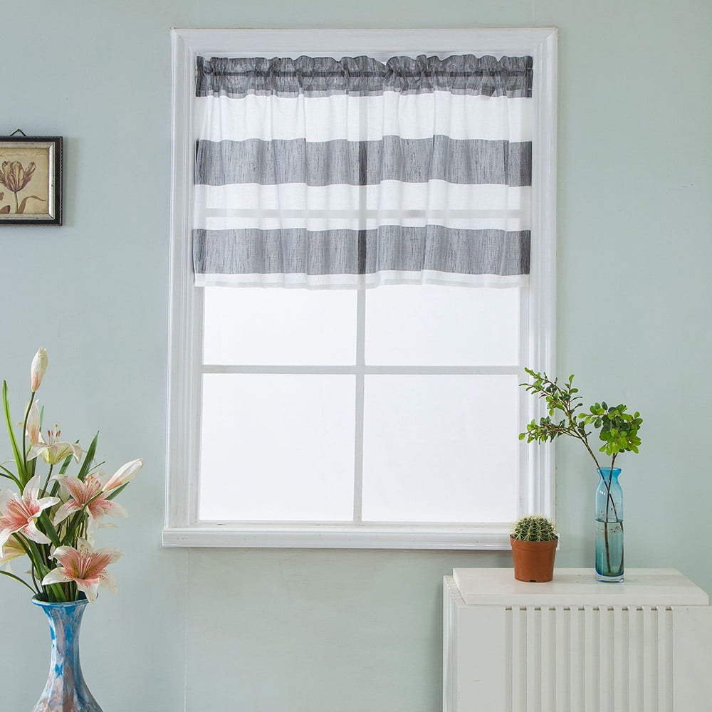 Deals！Valance Curtains Extra Wide and Short Window Treatment Kitchen