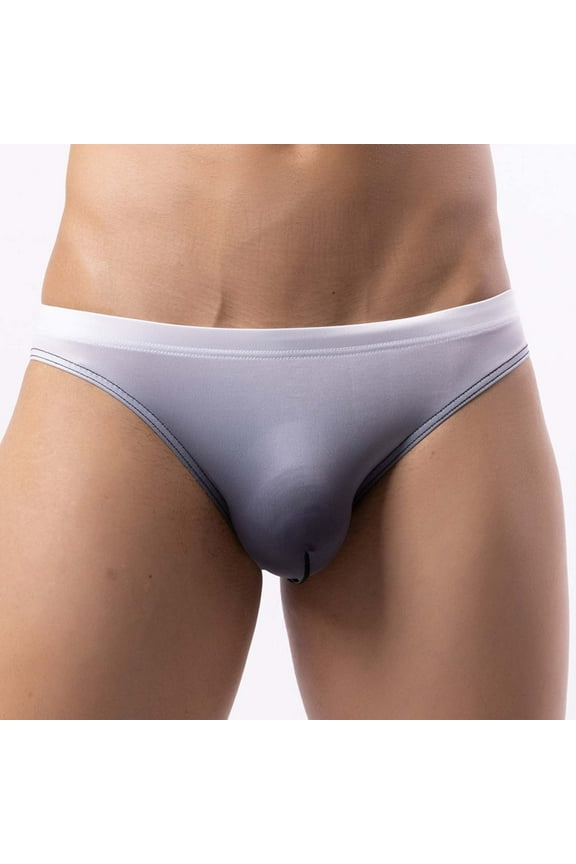 Men's Sexy Bulge Pouch G-String Thong Underwear Gradient Color Breathable Low Waist Bikini Briefs Moisture-Wicking Stretch Pante