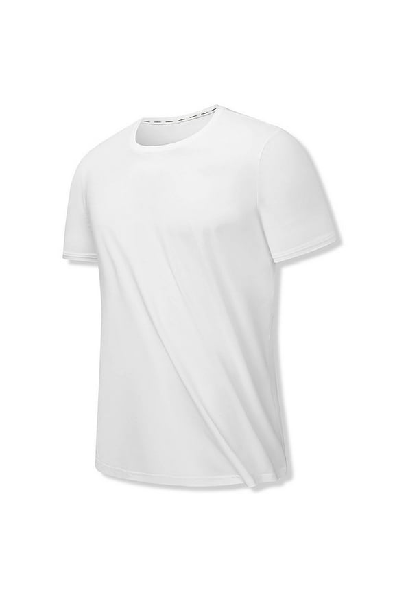Mens T-Shirts Summer Solid Crew Neck Shirts Casual Short Sleeve Workout Athletic Running Gym Active Tops (Available in Big & Tall)