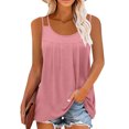 thumbnail image 1 of Cagogo Teen Girls Pleated Tank Tops Under $5 Spaghetti Strap Athletic Plus Size Cami Tshirt Loose Fitting Sleeveless Sexy Scoop Neck Flowy T Shirts Birthday Gifts, 1 of 8