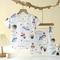 thumbnail image 1 of Ynynloco Toddler Boys Girls Soft Cotton Pajama Set Short Sleeve Button Tops with Shorts Sleepwear Lightweight Breathable Cute Print Pjs Set, 1 of 9