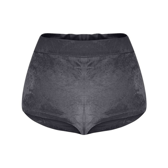 BVnarty Women's Velvet Booty Shorts High Waist Soft Stretch Mini Bottoms Clubwear Home Leisure Solid Color Shorts Skinny Fit Comfy Stretch Shorts Gray XL