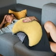 thumbnail image 1 of Deals of The Week! LHNFT Moon Pillow, Moon Shaped Pillow with Soft Faux Fur for Couch Bed Sofa, Cute Half Moon Pillows with Room Decor for Bedroom Living Room, 1 of 7