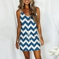 thumbnail image 1 of Xqxayjr Women Wedding Guest Dresses Summer Under $10 Casual V Neck Sleeveless Spaghetti Strap Striped Drawstring Short Mini T Shirt Dress Trendy Spring Formal Dresses, 1 of 6