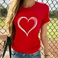thumbnail image 1 of Xqxayjr Womens Short Sleeve Tunic Tops Summer Tops Under $5 Casual Love Heart Graphic Print Shirts Basic Crew Neck Going Out T-Shirts Birthday Gifts, 1 of 7
