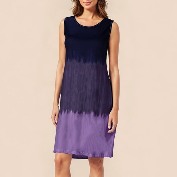 Xqxayjr Womens Summer Sleeveless Tank Beach Dresses Casual Loose A-Line Flowy Tunic Maxi Long Colorblock Sundresses Round Neck Sexy Black Vestidos Casuales Para Mujer