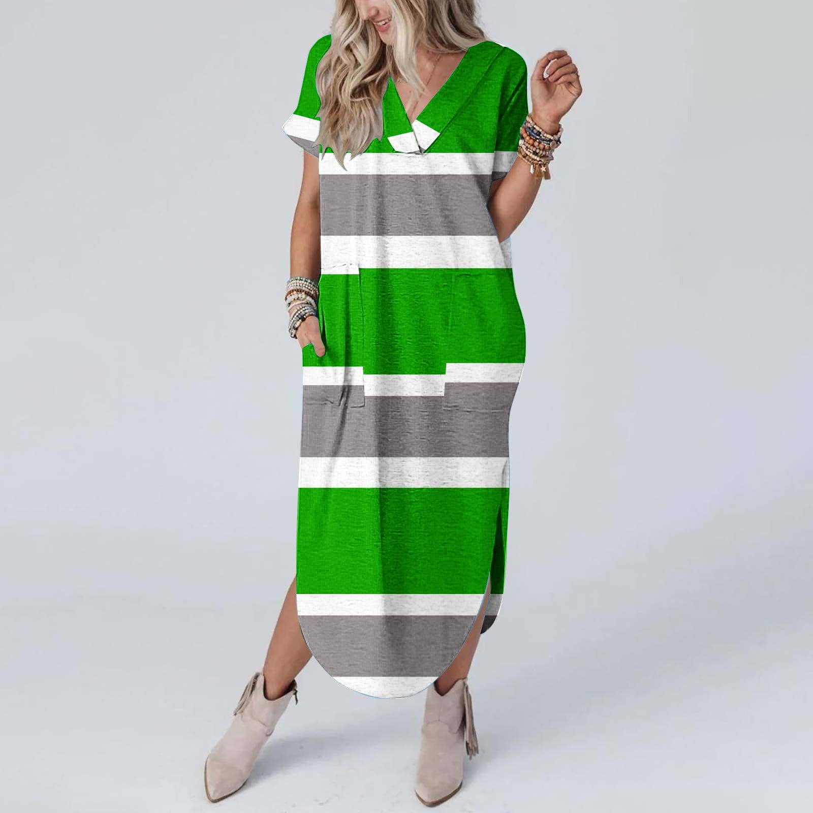 Color block shirt dress