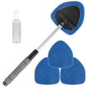 Deals Windshield Cleaner Microfiber Car Window Cleaner With 4 Reusable And Washable Extendable Handle And Spray Bottle Auto Interior Exterior Glass Wiper Car Window Cleaning 50ml deals of the week