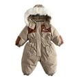 thumbnail image 1 of Ski Suits for Kids, Boys Girls Fashion Solid Color Keep Warm Thickening Warm Outdoor Hooded Jumpsuit Waterproof Windproof Winter Warm Outdoor Jackets Coats, 1 of 8