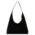 thumbnail image 1 of Women Suede Hobo Bag Large Capacity Underarm Bag Slouchy Bag Travel Bag Ladies Shoulder Bag (Black), 1 of 10
