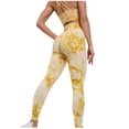 thumbnail image 1 of Women's Nylon Leggings High Waist Tie-dye Print Stretch Butt Lifting Full Length Skinny Compression Leggings Seamless Tights Yellow,M, 1 of 5