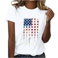 thumbnail image 1 of Womens 4Th of July Summer T-Shirts Round Neck Short Sleeve Tops American Flag Printed Tunic Tops Pullover Sweater Blouses Patriotic T-Shirts Retro Dressy Tops Shirt Going Out Beach Clothes, 1 of 5