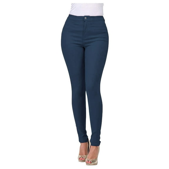 Womens Jeans Mid Waisted Women Casual Pants Elastic Denim Pants Outdoor Casual Trousers