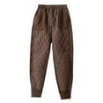 thumbnail image 1 of Deals Womens Pants Women's Winter Loose Pockets With Zippered High Waisted Plush And Thick Insulation Cotton Pants, 1 of 4