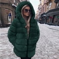 thumbnail image 1 of Womens Winter Faux Fur Coat Fluffy Plush Coat for Women Plus Size Fuzzy Fleece Open Front Hooded Outerwear Casual Solid Fuzzy Fleece Jacket with Pocket Faux Fur Coat, 1 of 4