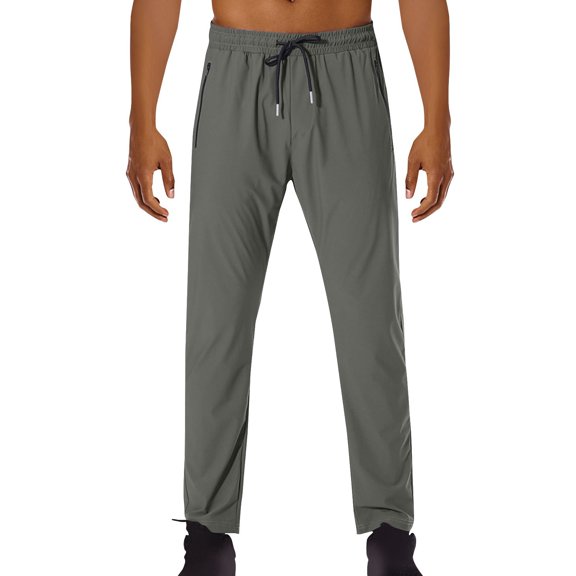 Fashion YLSDY Athletic Joggers for Men 29"/31" Lightweight Water Resistant Outdoor Spring and Summer 2025 Fashion Workout Pants with Zip Pockets Khaki M