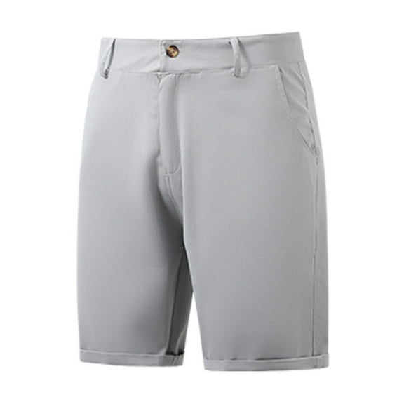 Fashion YLSDY Business Shorts for Men Summer Stretch Button Work Dress Short Pant with Pockets Casual Solid Color Quick Dry Shorts Gray XXL