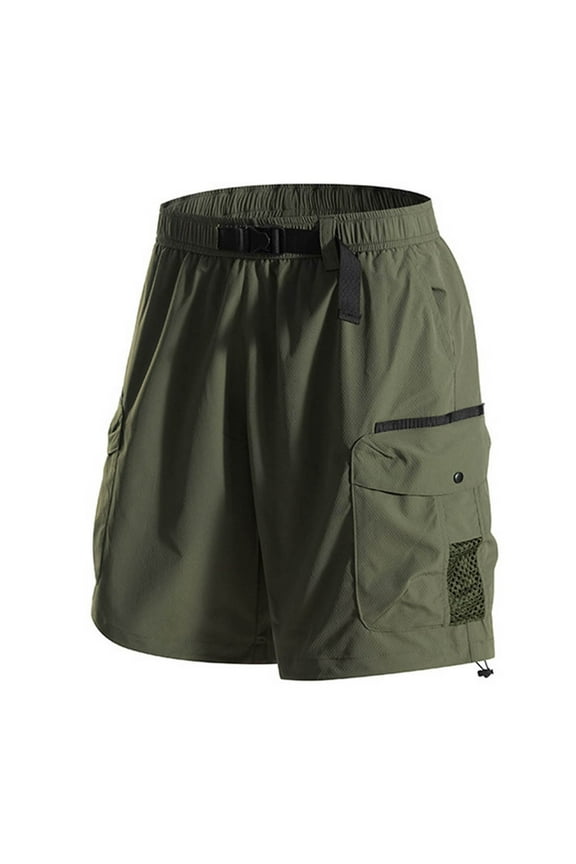 Fashion YLSDY Cargo Shorts for Men Trendy Summer Casual Outdoor Hiking Workout Tactical Shorts with Multi Pockets and Elastic Waist Green L