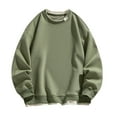 thumbnail image 1 of Fashion YLSDY Crewneck Sweatshirt Men Plus Size Loose Fit Lounge Sports Tops Fashion Patchwork Solid Preppy Long Sleeve Pullover Army Green XXXL, 1 of 3