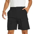 thumbnail image 1 of Fashion YLSDY Hiking Shorts for Men Stretch Lightweight Fishing Shorts Men Quick Dry Cargo Work Shorts Casual Mens Shorts Summer Black S, 1 of 2