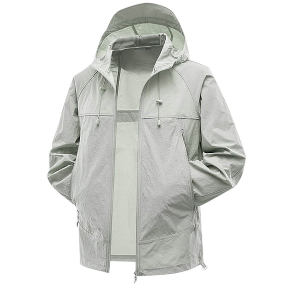 Fashion YLSDY Man Hoods Coat for Man Long Sleeve Loose Fit Oversized Sun Protection Hooded Plain Fall Winter Outerwear 2025 Green XL
