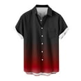 thumbnail image 1 of Fashion YLSDY Men Button Down Shirt Short Sleeve Hawaiian Shirt Lapel Neck Regular Fit Gradient Beach Big and Tall Shirt Wine XXL, 1 of 4