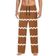 thumbnail image 1 of Fashion YLSDY Men Pajama Pants Comfy Casual Palazzo Lounge Wide Leg Pants for Teens 2025 Straight Loose Striped Print Joggers Trousers Brown S, 1 of 4