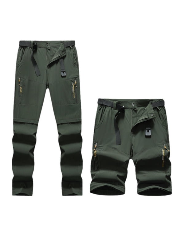 Fashion YLSDY Men's Convertible Hiking Pants Zip Off Lightweight Quick Dry Fishing Camping TStylishl Climbing Outdoor Cargo Pants Army Green 6