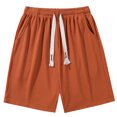 thumbnail image 1 of Fashion YLSDY Men's Corduroy Shorts Loose Casual Elastic High Waist Wide Drawstring Lightweight Comfy Summer Beach Shorts with Pockets Orange M, 1 of 3