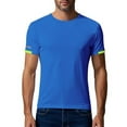 thumbnail image 1 of Fashion YLSDY Men's Quick Dry T Shirts Athletic Running Gym Sleeved Round Neck Solid Golf Daily Casual Stylish Collared Shirts 2025 Blue L, 1 of 8