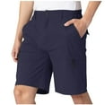thumbnail image 1 of Fashion YLSDY Men's Hiking Cargo Shorts Stretch Quick-Dry Lightweight Outdoor Work Shorts with 6 Pockets for Casual Camping Fishing Golf Shorts Navy L, 1 of 8