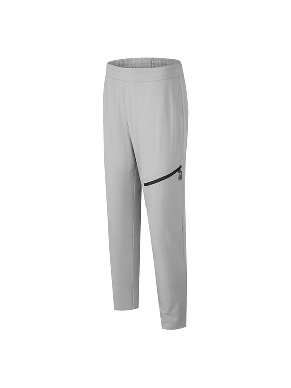 Fashion YLSDY Men's Hiking Pants Lightweight Slim Fit Summer Outdoor Golf Athletic Workout Pants Casual Quick Dry Running Sweatpant Gray M