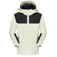 thumbnail image 1 of Fashion YLSDY Men's Lightweight Waterproof Raincoat Fleece Lined Hoodies Softshell Rain Jacket Zippers Plus Size Warm Windbreaker Long Coat White XXXXXL, 1 of 3