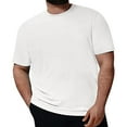 thumbnail image 1 of Fashion YLSDY Men's Plus Size Shirts Loose Fit Stretch T-Shirt Short Sleeve Crew Neck Oversized Casual Solid Tee Shirt White XXXXXL, 1 of 5