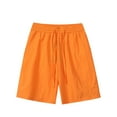 thumbnail image 1 of Fashion YLSDY Men's Pull-On Short Full Elastic Casual Gym Workout Shorts Quick Dry Running Athletic Short with Zipper Pockets Orange XXXL, 1 of 4
