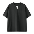 thumbnail image 1 of Fashion YLSDY Men's Short Sleeve Casual Crewneck Baggy Shirts Summer Soft T-Shirt Lightweight Tee Pullover Tops Base Shirt Top Dark Gray XXXXXL, 1 of 6