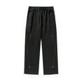 thumbnail image 1 of Fashion YLSDY Men's Trendy Sweatpant Summer Breathable Workout Pants with Pockets Drawstring Waist Outdoor Hiking Athletic Pants Black L, 1 of 6