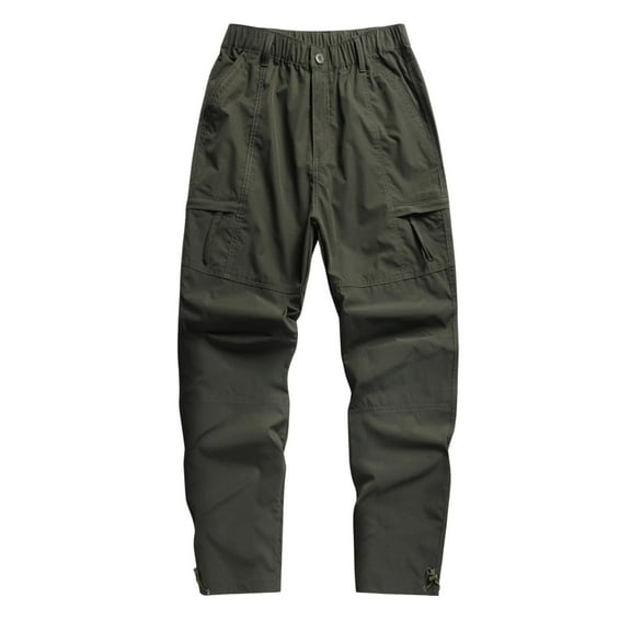 Fashion YLSDY Mens Cargo Pants Casual Plus Size Elastic Loose Comfy Jogger Pants Fashion Multiple Pockets Solid Flowy Trousers Army Green L
