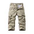 thumbnail image 1 of Fashion YLSDY Mens Cargo Shorts 8''Pants Fashion Multi Pocket Drawstring Waist Button Zip Closure Loose Comfy Wide Leg Sweatpant Khaki XXXL, 1 of 9
